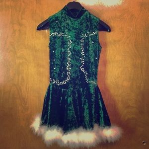 Custom decorated figure skating dance dress